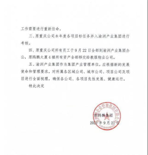 新鷗鵬戰略調整 撤銷重慶公司，員工并入渝州產業集團推動文化藝術交流